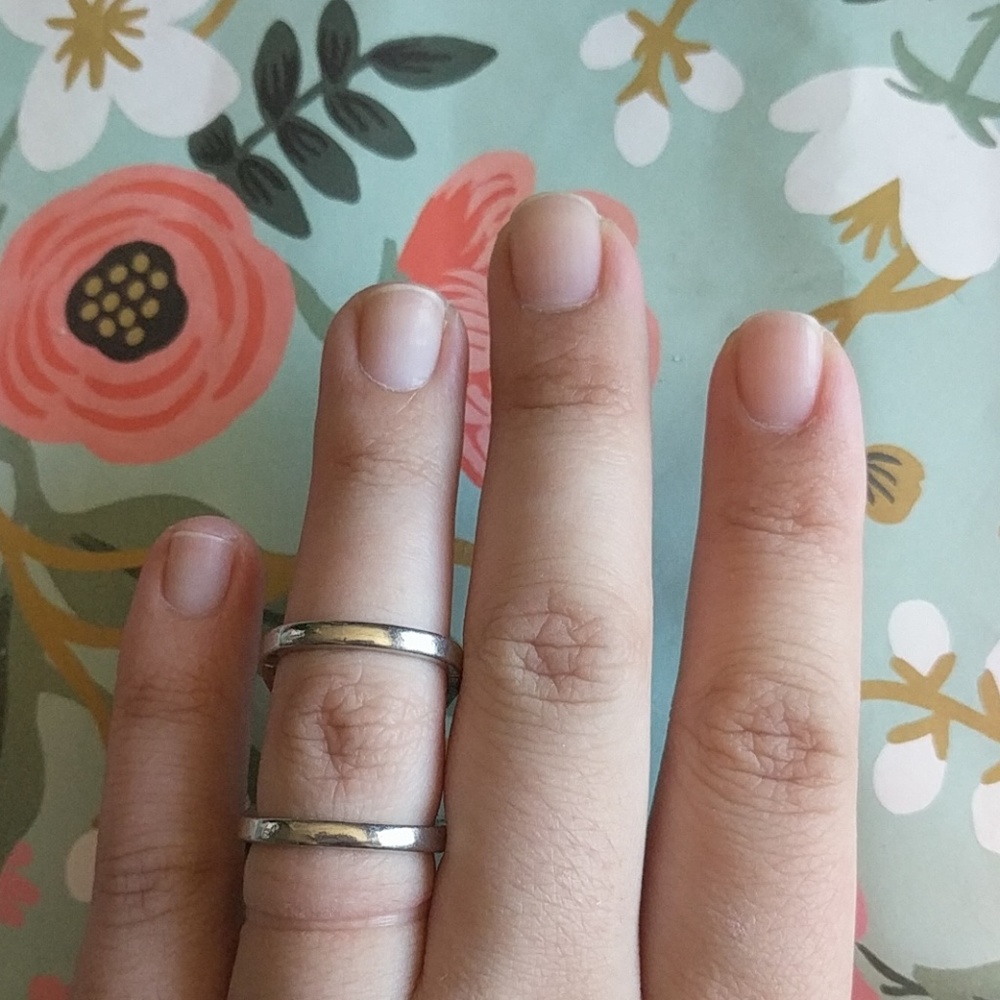Silver nwot double layer ring